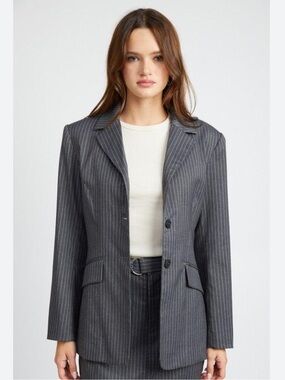 MAJORA | Pinstripe Dark Gray Blazer
